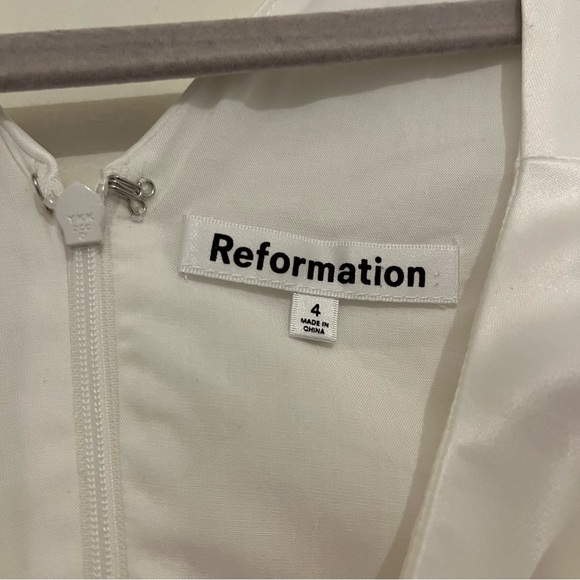 Reformation "Zenni" Mini Dress in White Satin - Size 4 - Picture 5 of 9